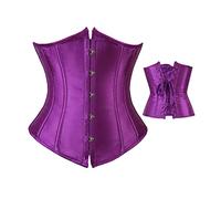 MAHUAOYIXI Corsetto da Donna in Vita Tinta Unita Bustino Donna Elegante Waist Trainer Intimo Slim Corsetto Casual Donne Sexy Busto Supporto Shapewear Sottile (Viola, M)