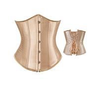 MAHUAOYIXI Corsetto da Donna in Vita Tinta Unita Bustino Donna Elegante Waist Trainer Intimo Slim Corsetto Casual Donne Sexy Busto Supporto Shapewear Sottile (Cachi, M)
