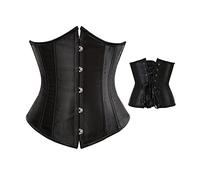 MAHUAOYIXI Corsetto da Donna in Vita Tinta Unita Bustino Donna Elegante Waist Trainer Intimo Slim Corsetto Casual Donne Sexy Busto Supporto Shapewear Sottile (Nero, XL)
