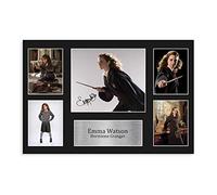MAHWER Poster su tela con autografo di Emma Watson, Harry Potter, Hermione Granger, decorazione artistica da parete per soggiorno, camera da letto, senza cornice, 50 x 75 cm