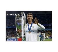 MAHWER Poster su tela con giocatore di calcio di Cristiano Ronaldo, decorazione per camera da letto, sport, ufficio, camera da letto, regalo, senza cornice, 50 x 75 cm