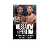 MAHWER UFC 287 - Poster su tela, motivo: Alex Pereira contro Israele Adesanya 2 2023, decorazione per camera da letto, stile sportivo, per ufficio, stanza, regalo, senza cornice, 30 x 45 cm
