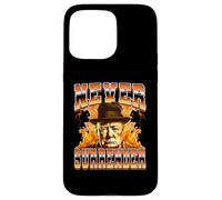 Mai arrendersi Winston Churchill in stile Bootleg britannico degli anni '90 Custodia per iPhone 15 Pro Max