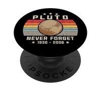 Mai dimenticare Plutone Camicia. Stile retrò Divertente Spazio, Scienza PopSockets PopGrip Adesivo