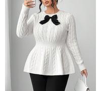 Mai fuori moda: gotico preppy con un tocco di Mercoledì. Abbraccia la tua moda femminile dark inner shadow. Maglione lavorato a maglia invernale da donna taglie forti, moda minimalista versatile con c