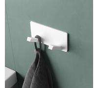 Mai & Mai Appendiabiti da Parete con 2 Ganci, Attaccapanni da Muro in Acciaio Inossidabile Appendiabiti 8.1 cm per Camera da Letto, Ingresso, Cucina, Bianco Opaco, Stalo-04