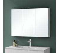 Mai & Mai Armadietto a Specchio 100x15x70cm con 3 Ante Bianco opaco