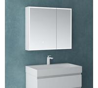 Mai & Mai Armadietto a Specchio 80x15x70cm con 2 Ante, Bianco opaco