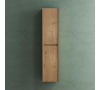 Mai & Mai Armadio Colonna Bagno 35x30x160cm, Marrone chiaro | Mobile Bagno Alto Multiuso con 2 Ante e 6 Vani, Rimo
