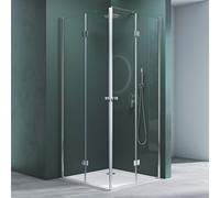Mai & Mai Box Doccia 80x80x190cm, Cabina Bagno in Cristallo Trasparente Meccanismo Alza/Abbassa Box Cabina Doccia Angolare con porte girevoli a 180° Ravenna26K