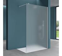 Mai & Mai Box Doccia Walk-In 140x200cm, Parete Doccia in Vetro Smerigliato 8mm Braccio di Sostegno 70-120cm Vetro di Sicurezza ESG con Rivestimento Nano BRAM3 Bremen01VS