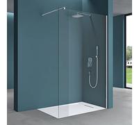 Mai & Mai Box Doccia Walk-In 70x200cm, Parete Doccia in Vetro Trasparente 8mm Braccio di Sostegno 70-120cm Vetro di Sicurezza ESG con Rivestimento Nano BRAM3 Bremen01K