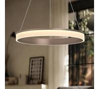 Mai & Mai Lampadario a Sospensione 20W, Lampada 3000-6000K con Filo 110 CM, Altezza Regolabile, Lampada da Soffitto a Sospensione per Camera da Letto e Soggiorno, 40cm, caffè, Luvina02