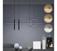 Mai & Mai Lampadario Sospensione 30W, 100 CM, Metallo Base, Lunghezza Filo 150 CM, Altezza regolabile, Lampada da Soffitto a Sospensione per Camera da Letto, Cucina e Soggiorno, Nero, Alivetta