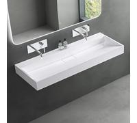 Mai & Mai Lavabo da Appoggio 120x46x11cm, Lavabo Bagno Sospeso Lavandino Bagno con Piletta di Scarico Lavabo da Minerale fuso senza Foro per Rubinetteria, Colossum19-1200OA