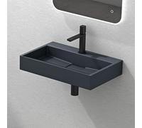 Mai & Mai Lavabo da Appoggio 50x38x11cm, Lavabo Bagno Sospeso Lavandino Bagno con Piletta di Scarico Colossum19 Lavabo da Minerale fuso, un Foro per Rubinetteria