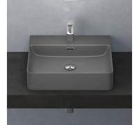 Mai & Mai Lavabo da Appoggio 50x42x12cm, Lavabo Bagno Sospeso Lavandino Bagno Meissen201-500 in Ceramica con Nano Rivestimenti inclusi, Antracite Opaco