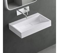 Mai & Mai Lavabo da Appoggio 60x38x11cm, Lavabo Bagno Sospeso Lavandino Bagno con Piletta di Scarico Lavabo da Minerale fuso, senza Foro per Rubinetteria, Colossum19-600OA