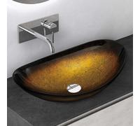 Mai & Mai Lavabo da Appoggio in Vetro 53,5x35,5x16cm D'oro, Minerva08