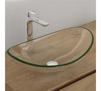Mai & Mai Lavabo da Appoggio in Vetro 53,5x35,5x16cm Trasparente, Minerva08