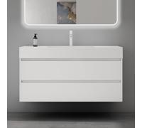 Mai & Mai Mobile Bagno Sospeso 120x48x63cm, Mobile da Bagno con Cassetto Soft-Close Include Lavabo Bianco120cm, Bianco Opaco