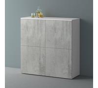 Mai & Mai Mobile Contenitore 100x36.4x98cm, Bianco opaco+Calcestruzzo