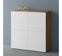 Mai & Mai Mobile Contenitore 100x36.4x98cm, Marrone chiaro+Bianco opaco