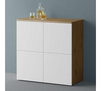 Mai & Mai Mobile Contenitore 76x36.4x74cm, Marrone chiaro+Bianco opaco