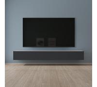 Mai & Mai Mobile TV per Televisore 240x40,2x30cm, Armadietto per TV Basso Soft-close con Ante per Soggiorno, Sala da Pranzo, Camera da Letto Fernsehschrank02, Bianco opaco+Antracite opaco