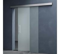 Mai & Mai Porta Scorrevole in Vetro 77.5x205cm, Porta Scorrevole con Sistema Softclose in Vetro Smerigliato 8mm con Binario e Maniglia Per Asta per Bagno Cucina Studio Ufficio, Amalfi TS14-775SC