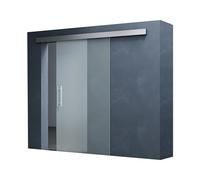 Mai & Mai Porta Scorrevole in Vetro 90x215cm, Porta Scorrevole in Vetro Satinato 8mm con Binario e Maniglia Per Asta per Bagno Cucina Studio Ufficio, Amalfi TS14H-900