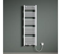 Mai & Mai Radiatore Piatto 160x50cm con Elemento Riscaldante 800W, Radiatore Scaldasalviette Termoarredo da Bagno Riscaldamento Elettrico o da Acqua Calda RHE in Acciaio, Bianco