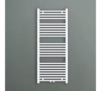 Mai & Mai Radiatore Piatto da Bagno 120x50cm, Bianco | Radiatore Scaldasalviette Termoarredo da Bagno Riscaldamento Elettrico o da Acqua Calda RHE Scalda Portasciugamani in Acciaio