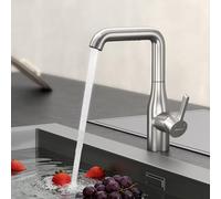 Mai & Mai Rubinetto per Cucina, 2 Modalità con Doccetta Estraibile, Rubinetto Lavello Cucina in Acciaio Inossidabile 304 con Cartuccia Ceramica, Tubi e Accesorri, Argento, Turnix-04