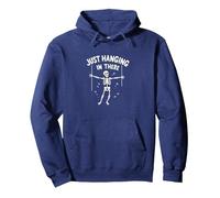 Mai Meglio Scheletro Appeso lì Umorismo Goth Felpa con Cappuccio, Unisex per Adulti, Navy, M