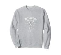 Mai Meglio Scheletro Appeso lì Umorismo Goth Felpa, Unisex per Adulti, Grigio Melange, XL