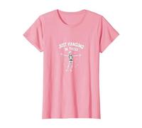 Mai Meglio Scheletro Appeso lì Umorismo Goth Maglietta, Donna, Rosa, S