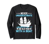 Mai Sottovalutare Old Man Boat Sailing Maglia a Manica