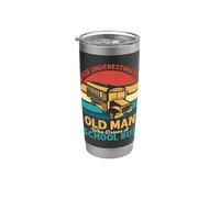 Mai sottovalutare Old Man School Bus Driver Bicchiere termico in acciaio inox doppia parete