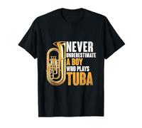 Mai sottovalutare un ragazzo che suona Tuba Musicista Tuba Maglietta