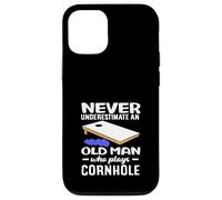 Mai sottovalutare un vecchio che gioca a cornhole amante Custodia per iPhone 12/12 Pro