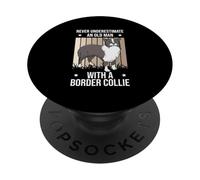 Mai sottovalutare un vecchio con un cane Border Collie PopSockets PopGrip Adesivo
