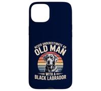 Mai sottovalutare un vecchio con un Labrador nero retrò Custodia per iPhone 15 Plus