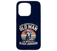 Mai sottovalutare un vecchio con un Labrador nero retrò Custodia per iPhone 15 Pro