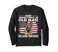 Mai Sottovalutare Un Vecchio con Un Malinois Belga Maglia a Manica