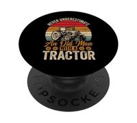 Mai sottovalutare un vecchio con un trattore divertente contadino PopSockets PopGrip Adesivo