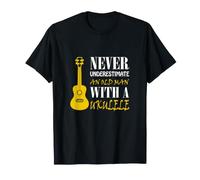 Mai Sottovalutare Un Vecchio con Un Ukulele, Divertente Maglietta