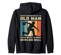 Mai Sottovalutare Un Vecchio con Una Palla da Bowling retrò Felpa con Cappuccio