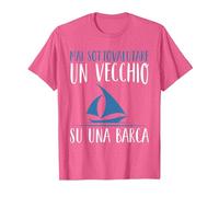 Mai Sottovalutare Un Vecchio su Una Barca Capitano Barche Maglietta, Uomo, Rosa mélange, M