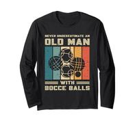 Mai Sottovalutare Un Vecchio Uomo con Bocce Palle Divertente Palla Maglia a Manica